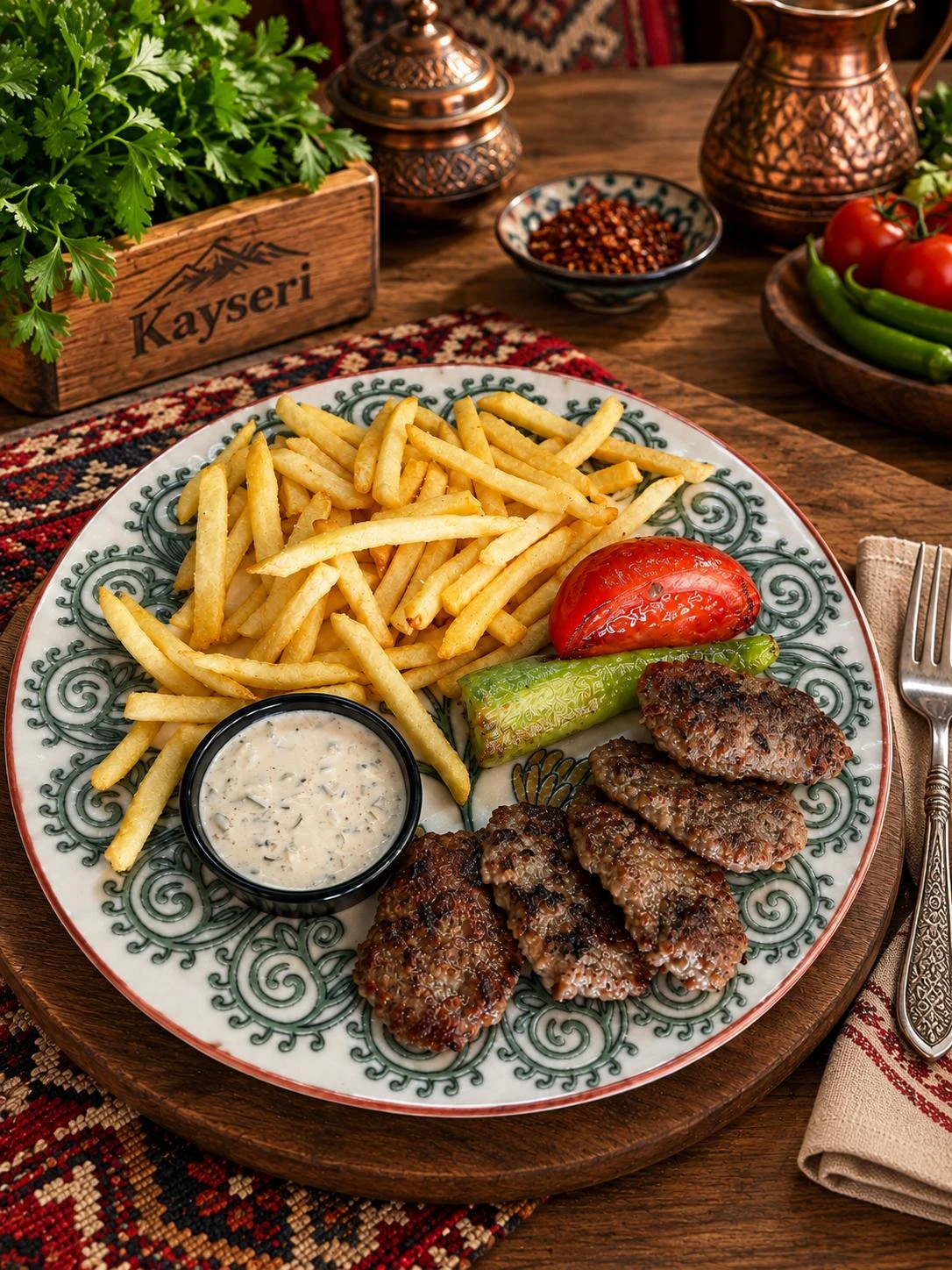 KÖFTE & PATATES ( 1500 cal. )